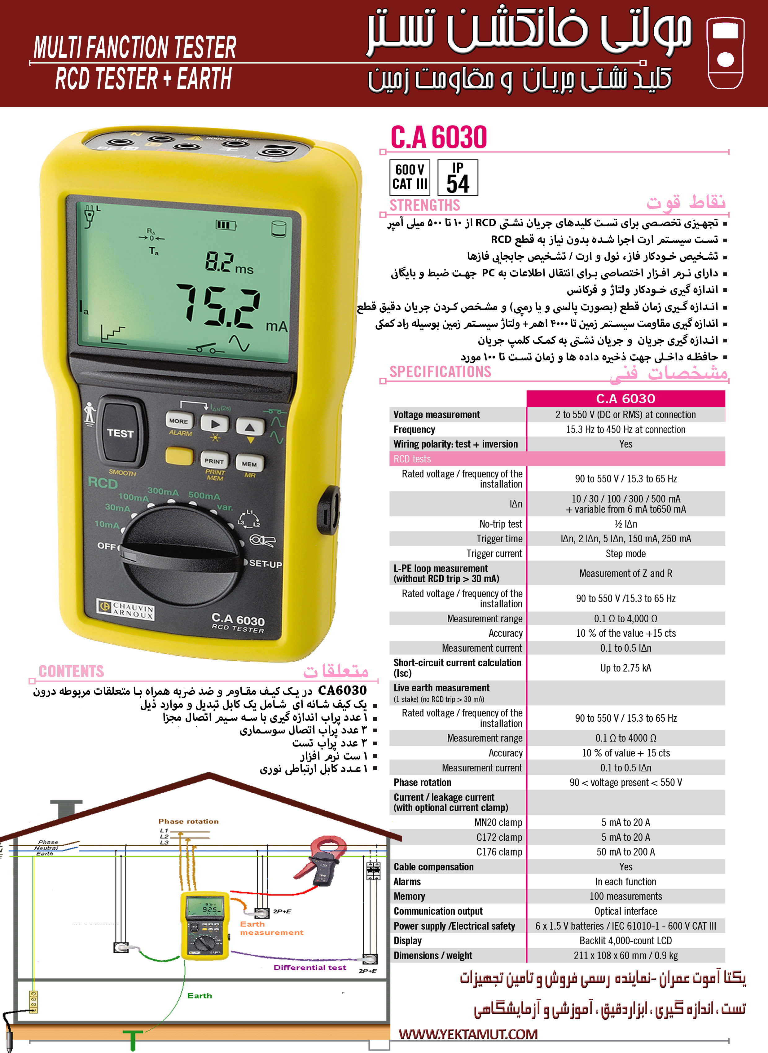 مولتی فانکشن تستر مدل CA6030 ساخت CHAUVIN ARNOUX
